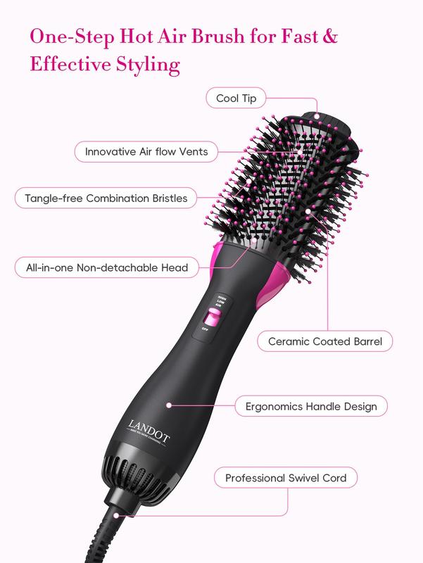 Hair Dryer Brush Blow Dryer Brush in One - Plus 2.0 One-Step Hot Air Brush - 4 in 1 HairDryer Styler and Volumizer for Drying Straightening Curling Volumizing Hair Smoothing Comfort