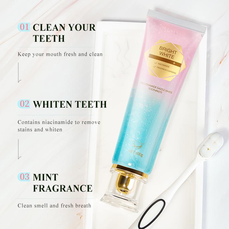 Niacinamide Toothpaste  Intensive Whitening Toothpaste Tripel Whitening Niacinamide Whitening Toothpaste,Fresh Breath Remove Tooth Stains Oral