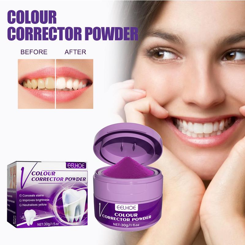 Purple Teeth Whitening, Teeth Whitener, Teeth Whitening Powder Mint Flavor Tooth Powder Natural Teeth Whitening Color Corrector Purple Toothpaste Powder for Tooth Stain Removal Instant Teeth