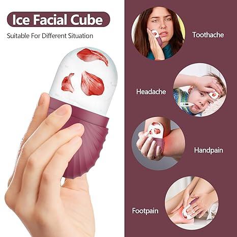 Silicone Ice Wheel, designed for face and eyes, eliminates eye bags and reduces migraines. Repeatable massage to firm and anti-wrinkle, Ice Facial