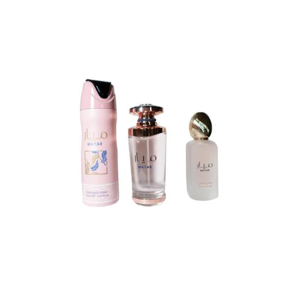 (3pc Gift Set) Mayar by Lattafa 3.4oz EDP + 1.7oz Hair Mist + 6.8oz Body Spray