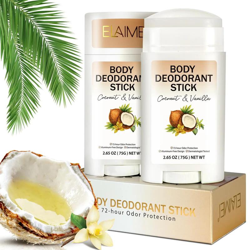 Coconut & Vanilla Scented Body Deodorant Stick, 1 Count Body Deodorant Stick for Women and Men, Fragrance Body Care Product