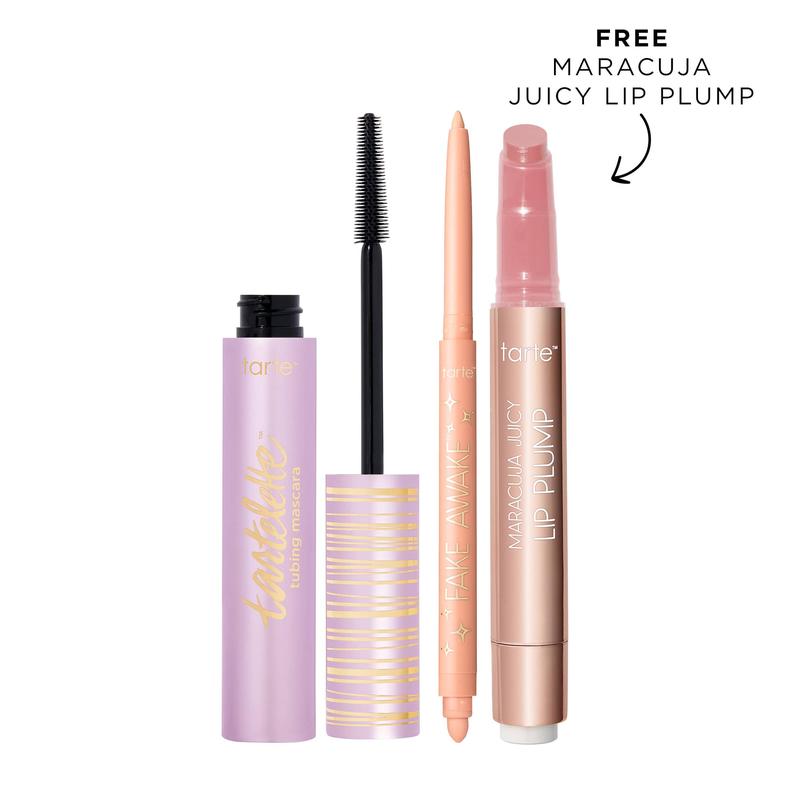 tarte best-sellers trending trio - lip plump gloss, mascara & eye pencil set