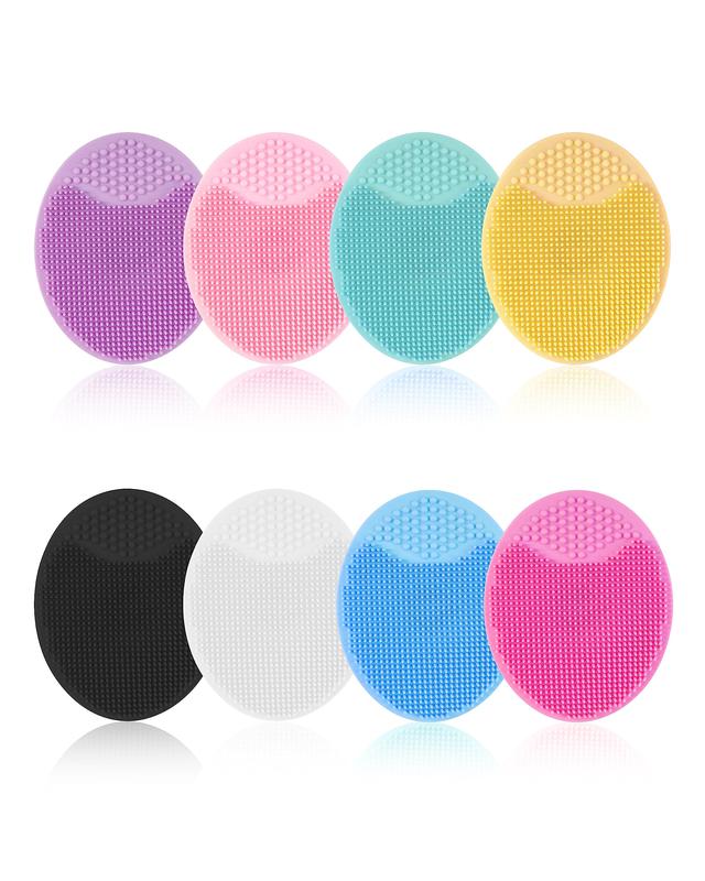 8 Pack Face Scrubber,Soft Silicone Facial Cleansing Brush Face Exfoliator Blackhead Acne Pore Pad Cradle Cap Face Wash Brush for Deep Cleaning Skin Care