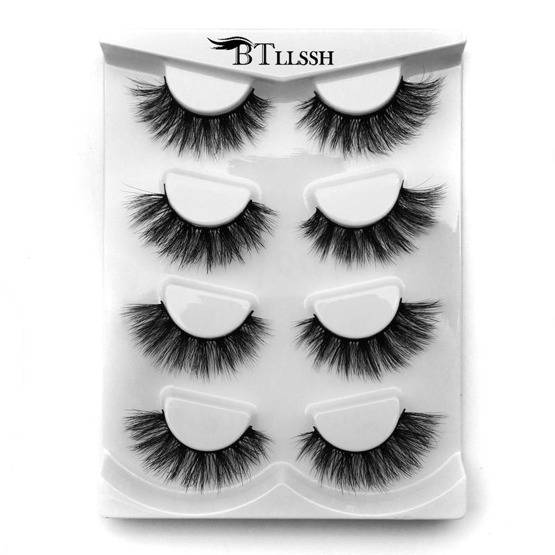 Fluffy False Eyelashes, Natural Look Eyelash Extensions, Wispy Cat Eye Look Faux Strip Lashes, Eye Makeup Strip Lash for Women & Girls