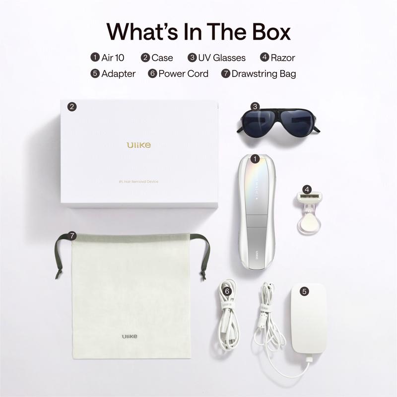 [Exclusive] Ulike Laser Hair Removal, Dual Light, Air 10 IPL Hair Removal for Women and Men, 65°F Ice-Cooling Contact, Skin Sensor & SHR Mode for Nearly Painless, Effective & Long-Lasting Hair Removal from Home, Silver-White, Exclusive in TikTokShop