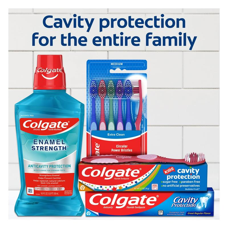 Colgate Toothpaste with Cavity Protection Active Fluoride,  Fluoride Minty Great Regular Flavor, 2.5 Ounce (Pack Of 6) Oral Daily