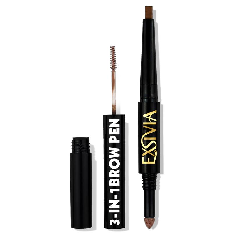 EXSIVIA 3-in-1 Eyebrow Pen Pencil, Powder & Gel - Complete Solution for Eyebrows Makeup Waterproof Brow Gel Color Tinted Cosmetic Gift