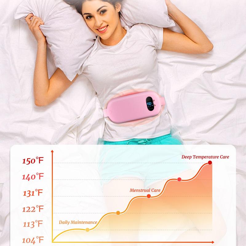 Portable Comfort Heating Pad for Cramps, Christmas Gifts for Women, Upgrade Cordless Electric Period Fast Heating Pad for Therapy Back Pain Relief Menstrual Belt 6 Heat 6 Massage Modes Gifts for Women Girls Her Girlfriend Pink