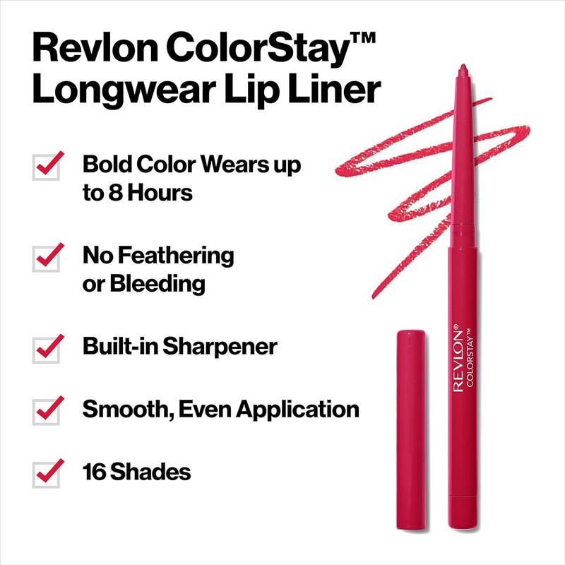 REVLON Lip Liner, Colorstay Lip Makeup with Built-in-Sharpener, Longwear Rich Lip Colors, Smooth Application, 660 Mauve, 0.01 oz