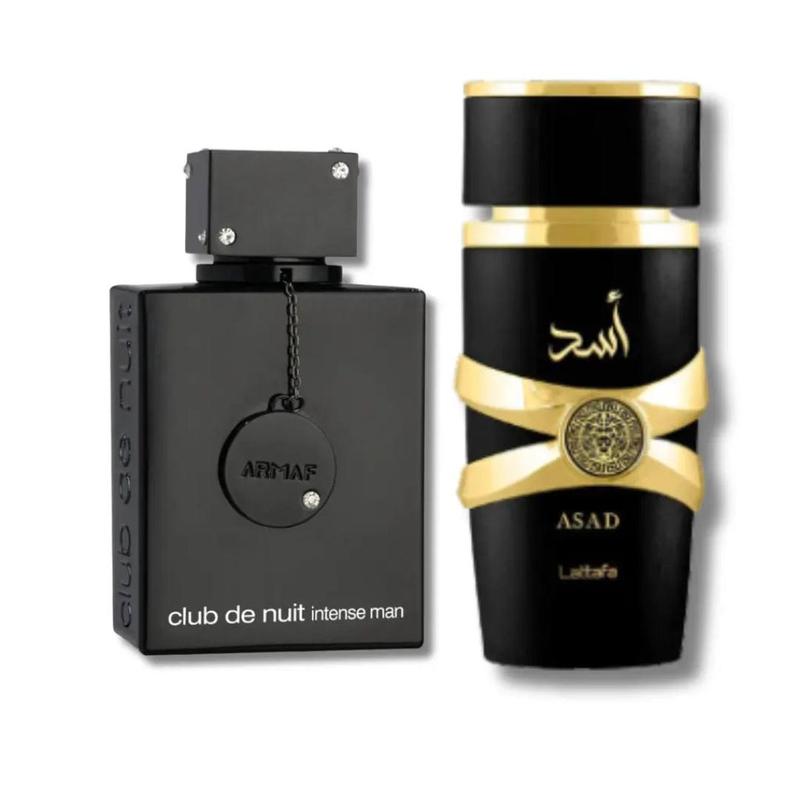 La Bestia Negra Club De Nuit Inetense Men Eau De Toillete & Asad Lattafa Eau De Parum 3.4oz 100ml Combo Set