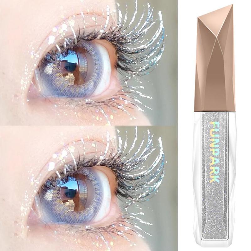 Glitter Mascara, 1 Count Waterproof Long Lasting Mascara, Professional Eye Enhancement Makeup Products for Women & Girls, Christmas Gift