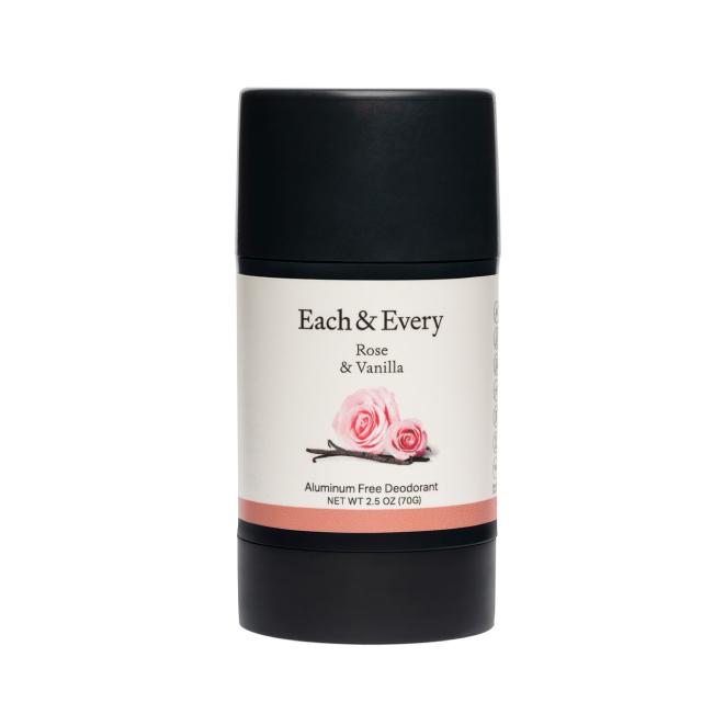 Rose & Vanilla Natural Deodorant (2.5oz) - Each & Every Body Care Floral