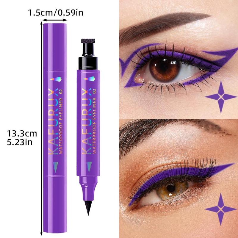 Double-ended Waterproof Eyeliner, 1 Count Long Lasting Eyeliner, Quick Drying Eyeliner Pen, Professional Daily Makeup Accessories