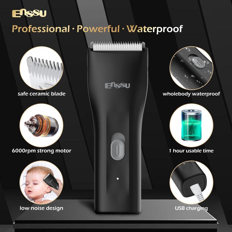 Electric Groin Hair Trimmer，Replaceable Waterproof Wet Dry Clippers for gift， Men's Hair Clipper ，Wireless Charging Body Skincare Trimmer wireless  shaver