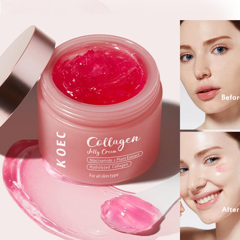 KOEC -Collagen Jelly CreamNiacinamide Gel Moisturizing&Brightening Mask l instant ClowBooster Skin Barrier,DeepHydration,Reduce Dryness | FacialMoisturizer | For All SkinTypes l3.38f1.oz | Skincare ComfortHydrating Moisture Moisturizing