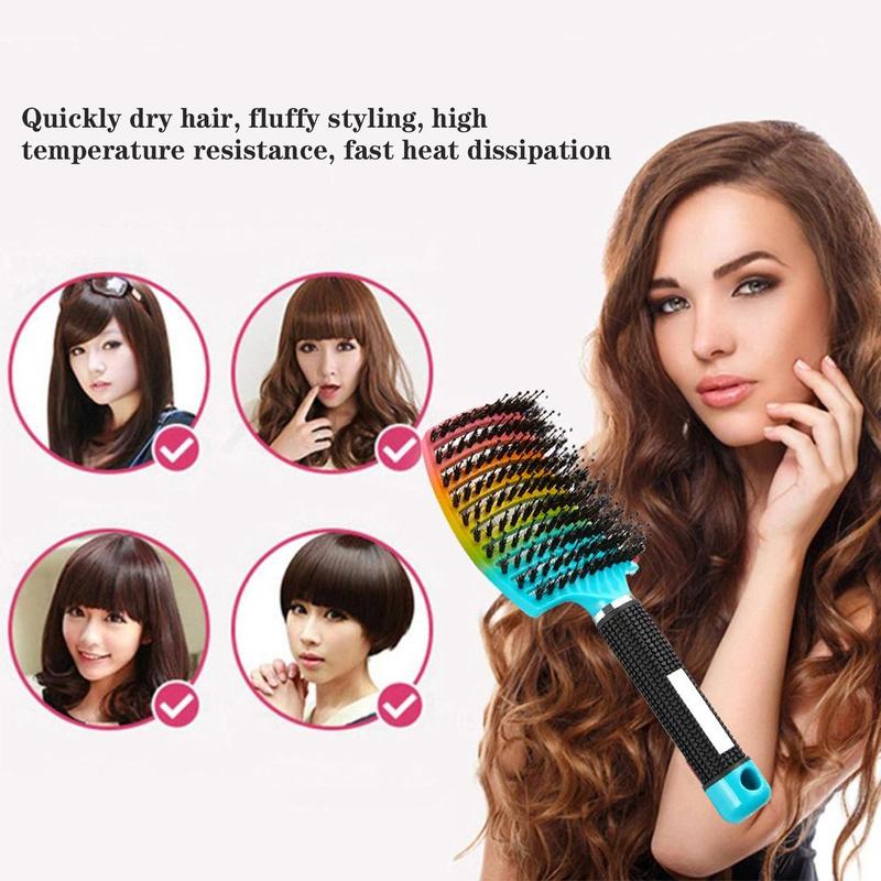 Professional Comb Curved Ventilation Brush for Men and Women, Heatless Paddle Smoothing Brush for Quick Blow Drying Of Wet Hair for Fluffy Styling, Hair Cleansing