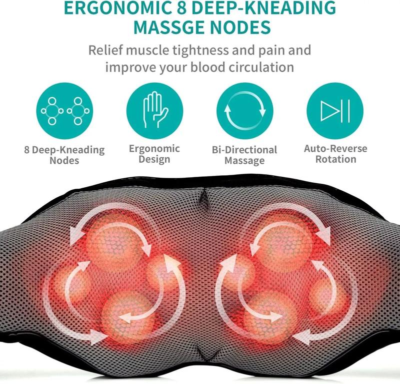 Shiatsu Neck & Back Massager with Heat Deep Kneading Massage Pillow for Shoulder massage mode