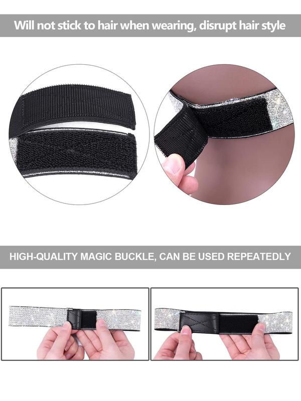 Heatless Glittering Elegant Lace Melting Band, Elastic Band for Wigs Edge Wrap to Lay Edges for Haircare, Melting Band for Making Baby Hair Natural & Proper