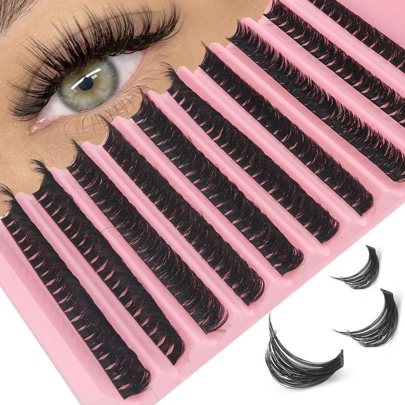 Mixed Length Cluster False Eyelashes, 10 Rolls set 9-16mm DD Curl Fluffy Thick Faux Cluster Lashes, Eyelash Extensions Kit, Eye Makeup Product for Women for Daily Life and Party, Makeup Products, Christmas Gift