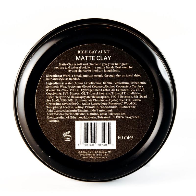 Rich Gay Aunt Hair Styling Clay with Matte Finish - Coconut Scent, 60ml - Haircare