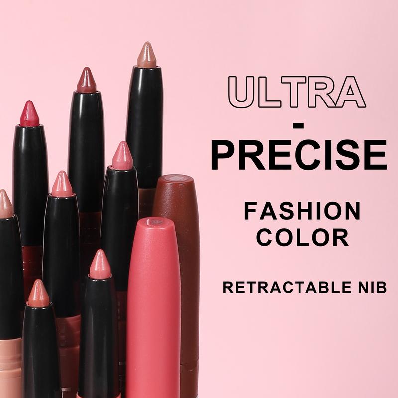 HANDAIYAN Matte Lip Liner Smooth Ultra Fine Lip Pencil, Velvety Nude Lip Stain Waterproof Lip Liner, Highly Pigmented Retractable Soft Lip Liner Precision Tip Lip Crayon Creamy Lip Liner