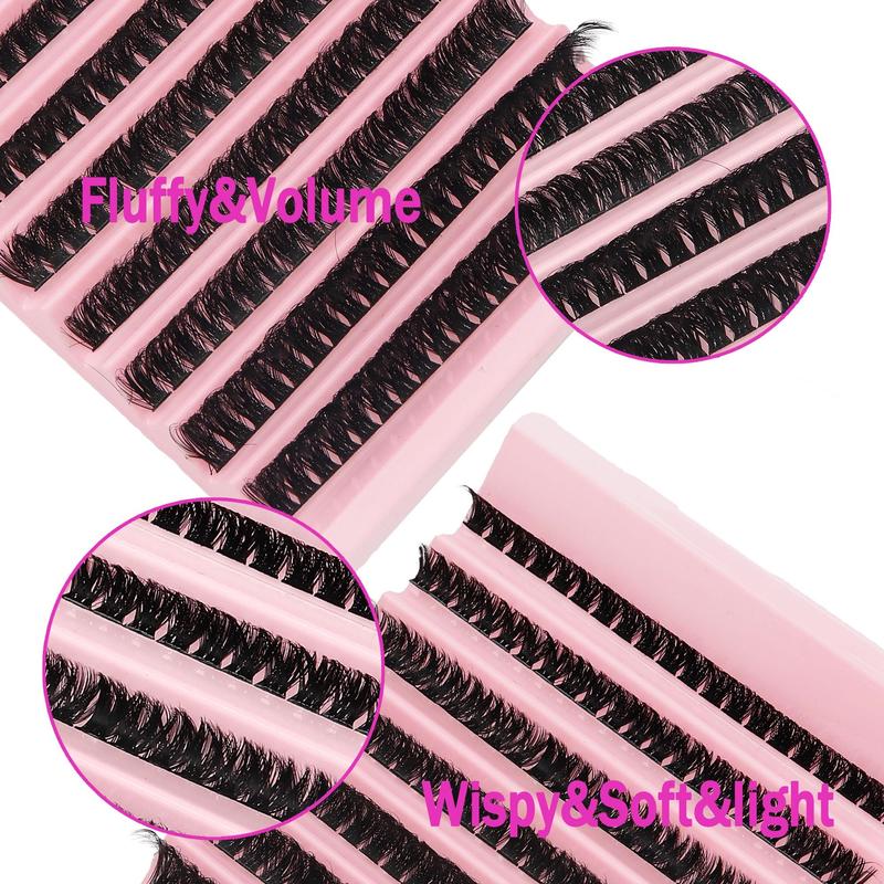 Mixed Length Cluster False Eyelashes, 10 Rolls set 9-16mm DD Curl Fluffy Thick Faux Cluster Lashes, Eyelash Extensions Kit, Eye Makeup Product for Women for Daily Life and Party, Makeup Products, Christmas Gift