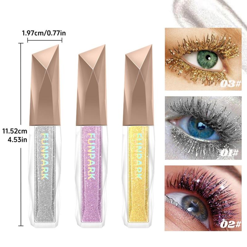 Glitter Mascara, 1 Count Waterproof Long Lasting Mascara, Professional Eye Enhancement Makeup Products for Women & Girls, Christmas Gift