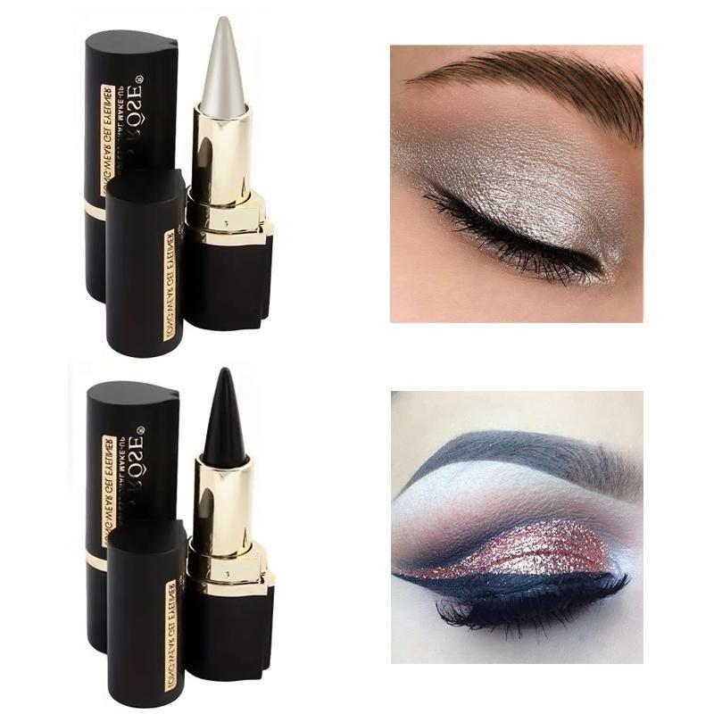 Black Eyeliner Pencil Waterproof Eye Enhancing Stick Solid Thick Gel Smooth 24 Hours Long Lasting Smoky Eye Liner, Cosmetic Beauty Lipliner, Quick Drying Eyeliner Pen, Professional Daily Makeup Accessories, Beetlejuice Makeup