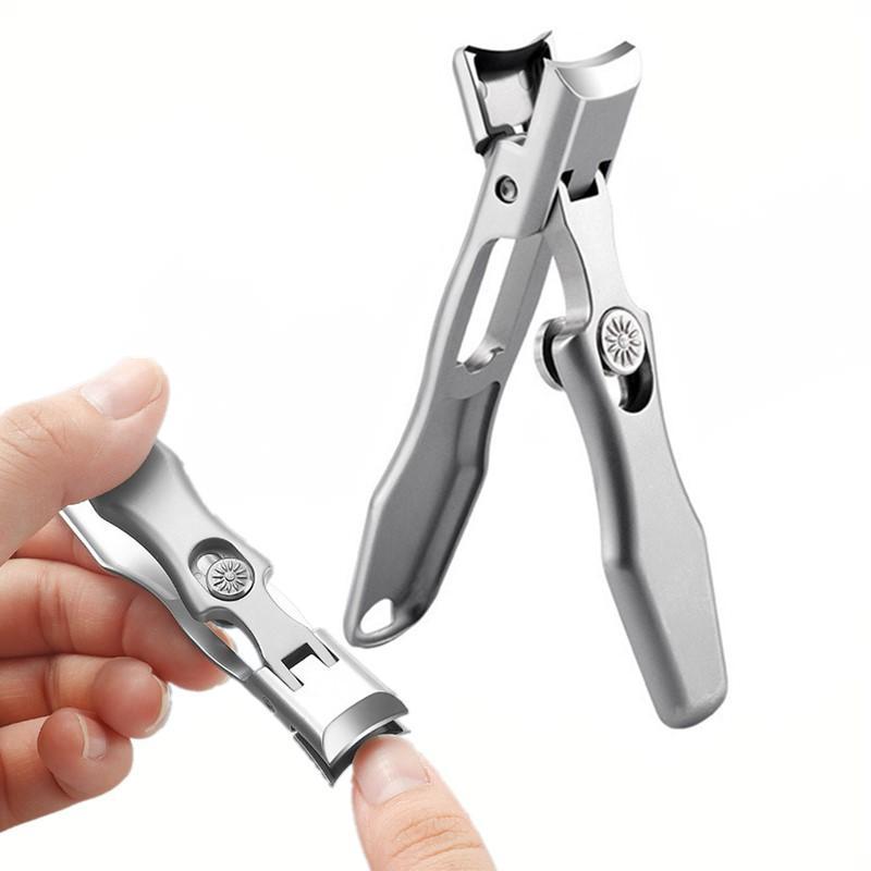 Stainless Steel Nail Clipper, Large Opening Anti-splash Nail Clipper, Flat Nail Clipper, Thick Hard Nail Special Nail Tools, Christmas Gift