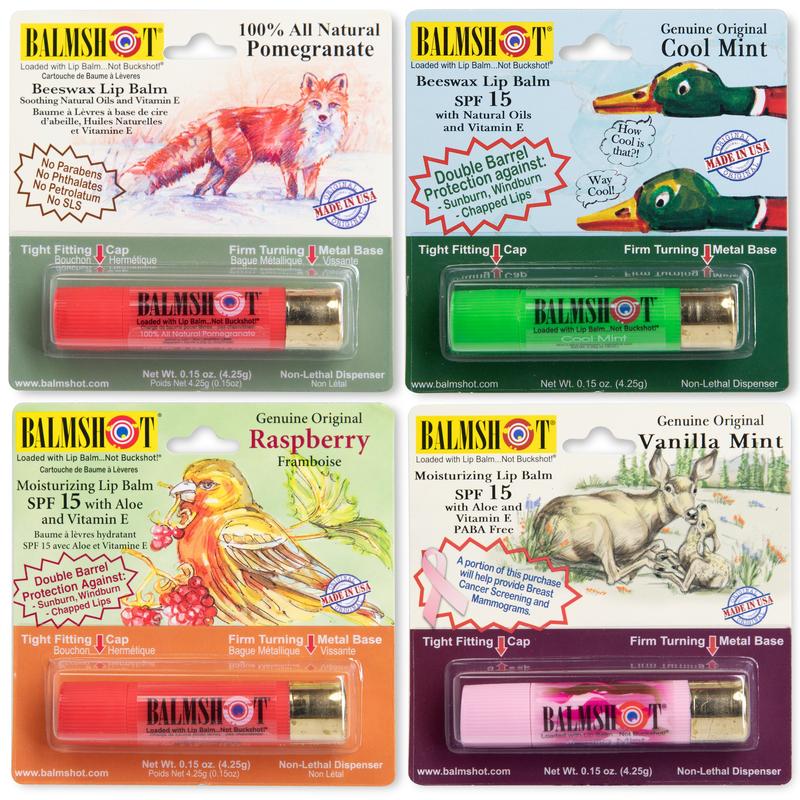 4-Pack All-time Favorites! Balmshot Lip Balm 100% Moisturizing