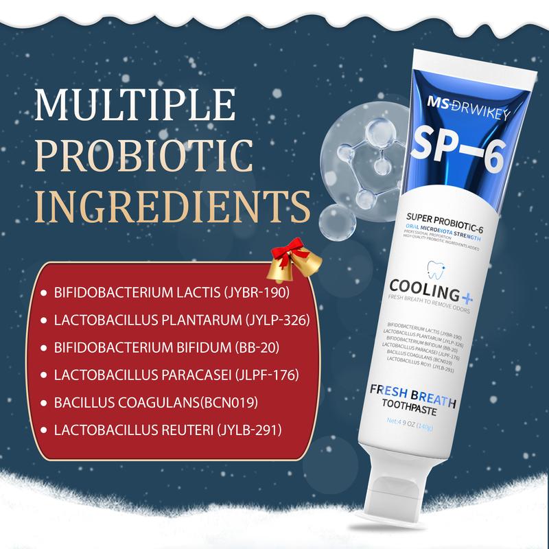 MSDRWIKEY Christmas Gift 3-Pack Toothpaste Combo: 7Pro Gleaming Fresh, Fluoride-Free Enamel Repair, and Sensitive Teeth Cavity Prevention – Fresh Mint, the Perfect Holiday Gift!