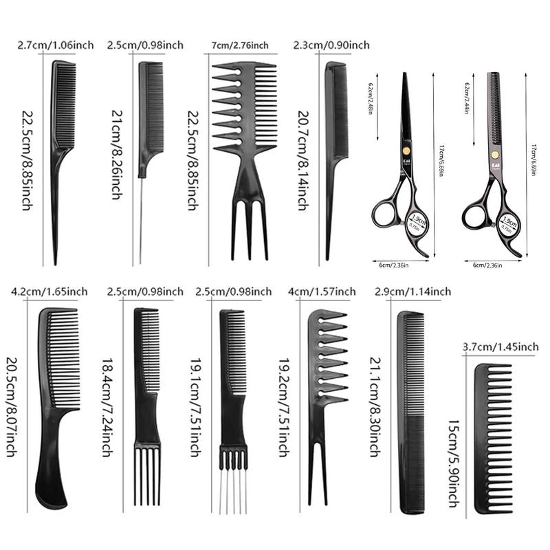 Professional Hair Styling Tool Set, 21pcs set Antistatic Retro Pattern Hair Cape & Hair Cutting Tool Set, Heatless Styling Tool for Home & Salon Use