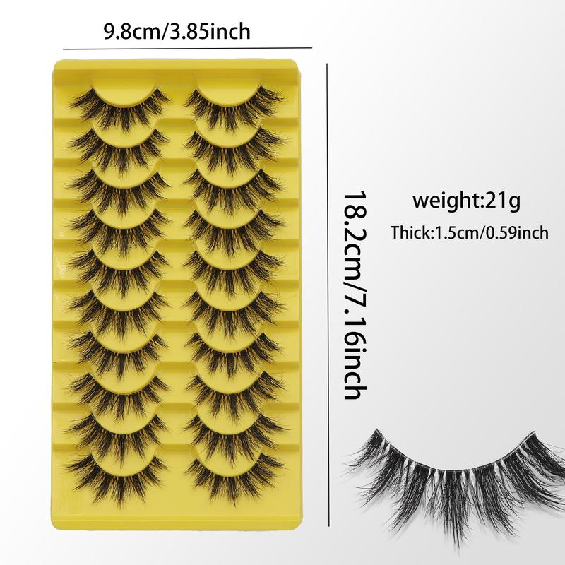 3D Natural Look False Eyelashes, 10 Pairs tray Wispy Faux Cluster Lashes, Volumized False Eyelashes for Women and Girls Eye Makeup Enhancement, Christmas Gift