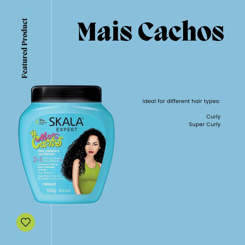 2x SKALA Mais Cachos + Passion Fruit for Curly Hair Super Curly Treatment Cream growth, strength repair glow volume Hydrate Haircare Conditioner Oil