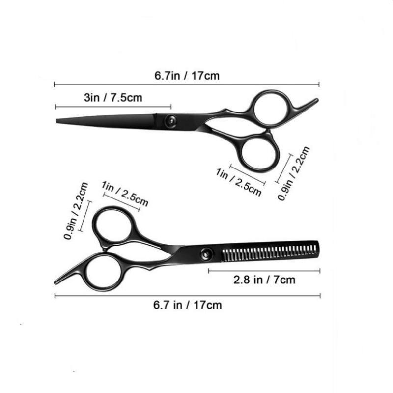 Hair Cutting Scissors Kit, 6 Counts set Professional Haircutting Tool Accessories, New Craftsmanship Shears & Tool Set for Salon & Home, Barber Equipment, Barber Scissors, Clippers for Men