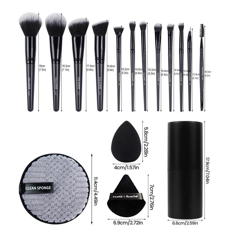 Professional Makeup Tool Set, 1 Set Makeup Brush & Makeup Sponge & Powder Puff & Facial Cleaning Pad & Storage Box, Multifunctional Makeup Tool Kit for Christmas Gift