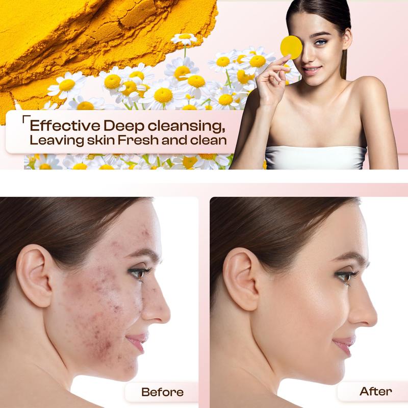 Turmeric Kojic Acid Cleansing Pads: Kojic Acid and Turmeric Cleansing Pads - Face Pads Sugar Turmeric Cleansing Pads for Face 40PCS Skincare Skin Repair Comfort