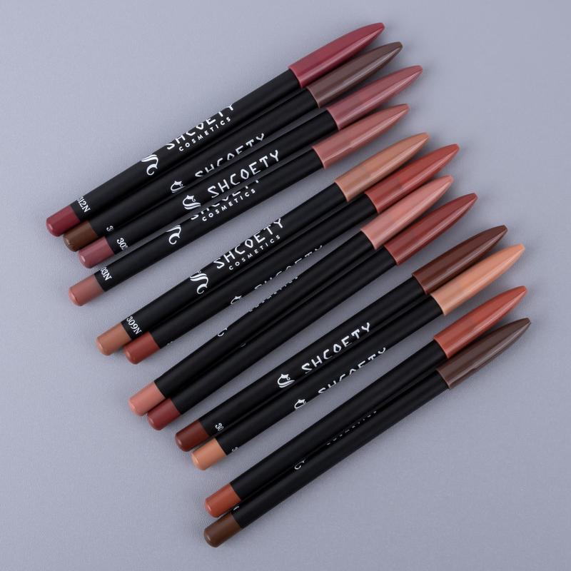 Matte Lip Liner Pencil Set, 12pcs set Long Lasting Lip Liner, Lip Makeup Tool for Women & Girls