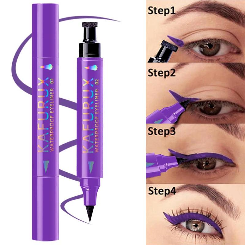 Double-ended Waterproof Eyeliner, 1 Count Long Lasting Eyeliner, Quick Drying Eyeliner Pen, Professional Daily Makeup Accessories