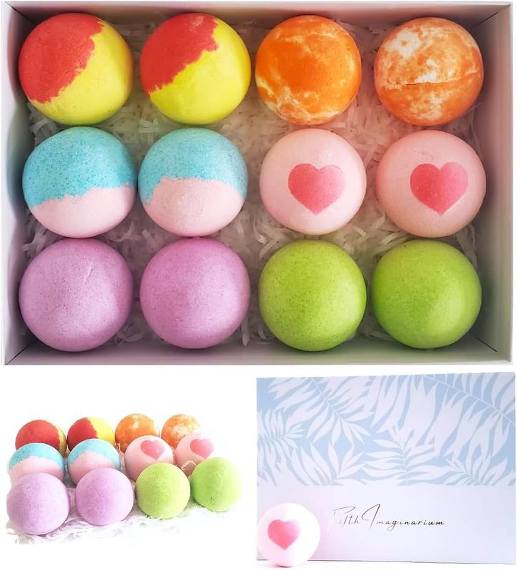 Bath Bombs Gift Set,12 Pcs XXL (4.3 oz) Bath Bombs, Rich in Essential Oil, Ideal Gift for Christmas,Birthday,Valentine's Day