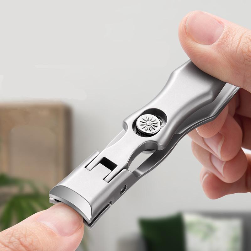 Stainless Steel Nail Clipper, Large Opening Anti-splash Nail Clipper, Flat Nail Clipper, Thick Hard Nail Special Nail Tools, Christmas Gift