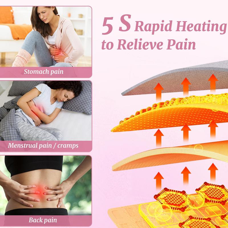 Portable Comfort Heating Pad for Cramps, Christmas Gifts for Women, Upgrade Cordless Electric Period Fast Heating Pad for Therapy Back Pain Relief Menstrual Belt 6 Heat 6 Massage Modes Gifts for Women Girls Her Girlfriend Pink