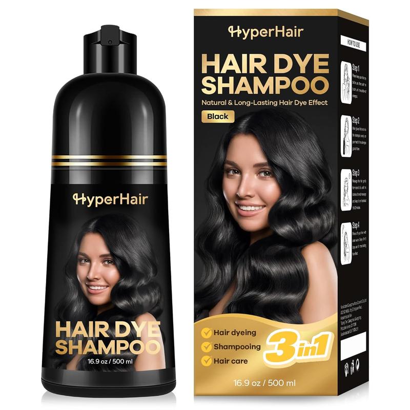 HyperHair Hair Dye Shampoo, Herbal Ingredients Hair Dye, Shampoo for Gray Hair for Women & Men, Long Lasting & Coverage Haircare