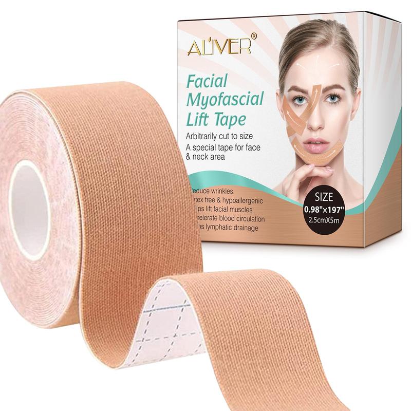 Facial Lift Tape, 1 Count Breathable Waterproof Facial Lifting Tape, Strong Adhesive High Elasticity Hypoallergenic Tape for Face & Neck