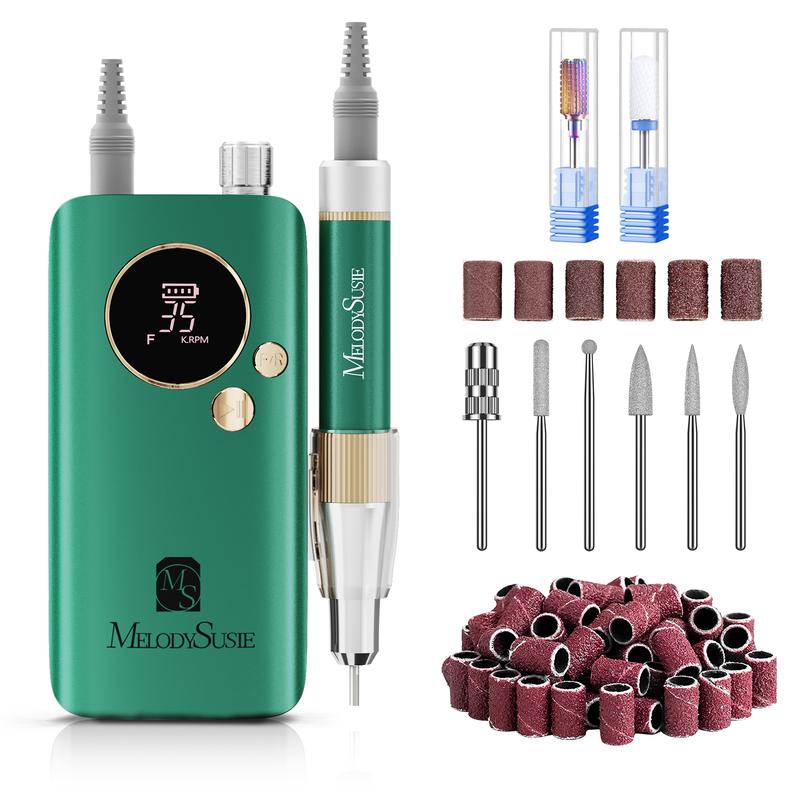 MelodySusie Nail Drill 35000 RPM,SM200F Professional Rechargeable Electric Nail File for Acrylic Nails Gel Polishing Removing Manicure