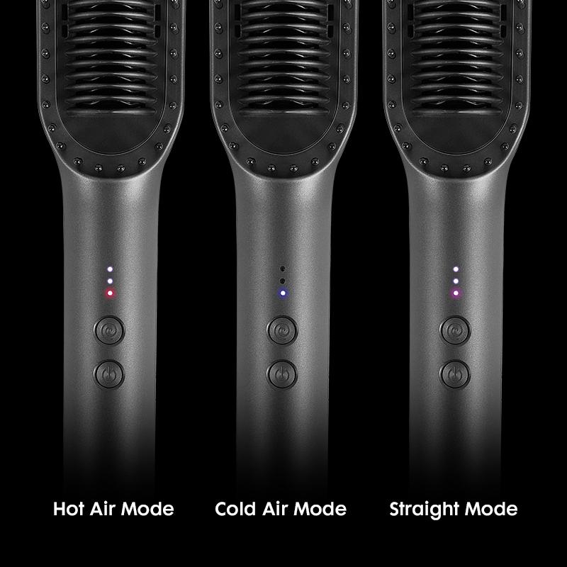 DOMIDO AURO-Hair Straightener Brush 2.0 Blow Dryer Brush 2 in 1 Fast Heat Up Straightening Brush Professional Hair Styling Tool