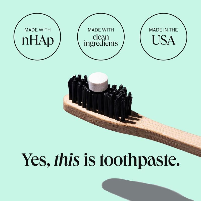 Bite Toothpaste Bits – Natural, Remineralizing, whitening Toothpaste Tablets with Nano-Hydroxyapatite, Zinc Citrate, and Xylitol As seen on Shark Tank