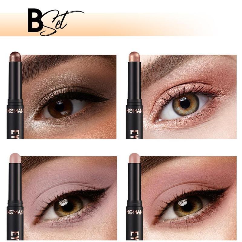 8 Color Waterproof Eyeshadow Stick, 8 Counts set Long Lasting High Pigmented Matte Eye Shadow Stick, Eye Makeup Product for Women, Daily Makeup