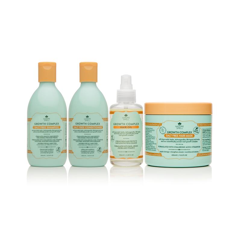 Nature Spell Growth Complex Haircare Set (4 Products) Shampoo + Conditioner + Hair Mask + Hair Oil